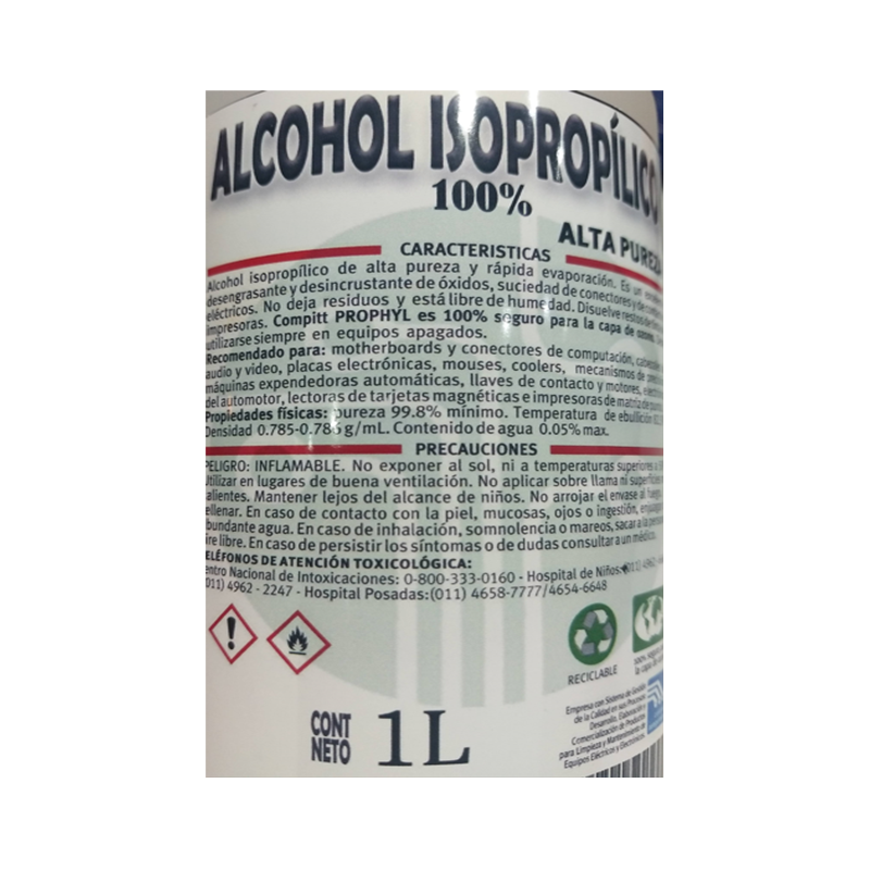 ALCOHOL 
ISOPROPILICO
1L
